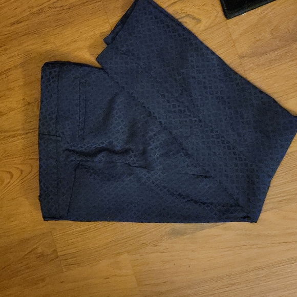 Mario Serrani black blue diamond pattern stretch dress pants tapered leg…14 EUC - Picture 3 of 5